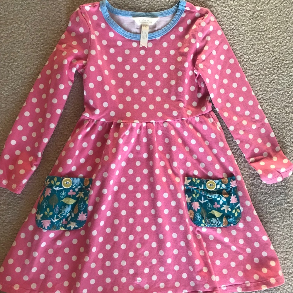 Matilda Jane pink polka dot dress size 4